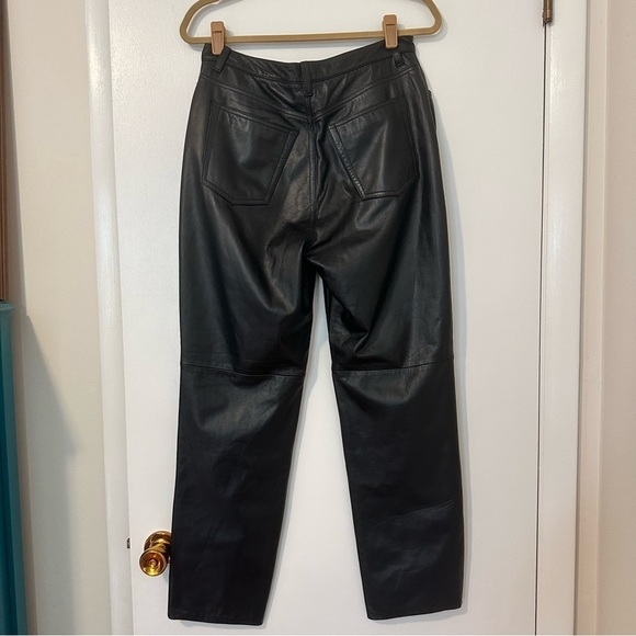 Jones New York Vintage Leather Pants Womens 10 Black - Picture 2 of 6